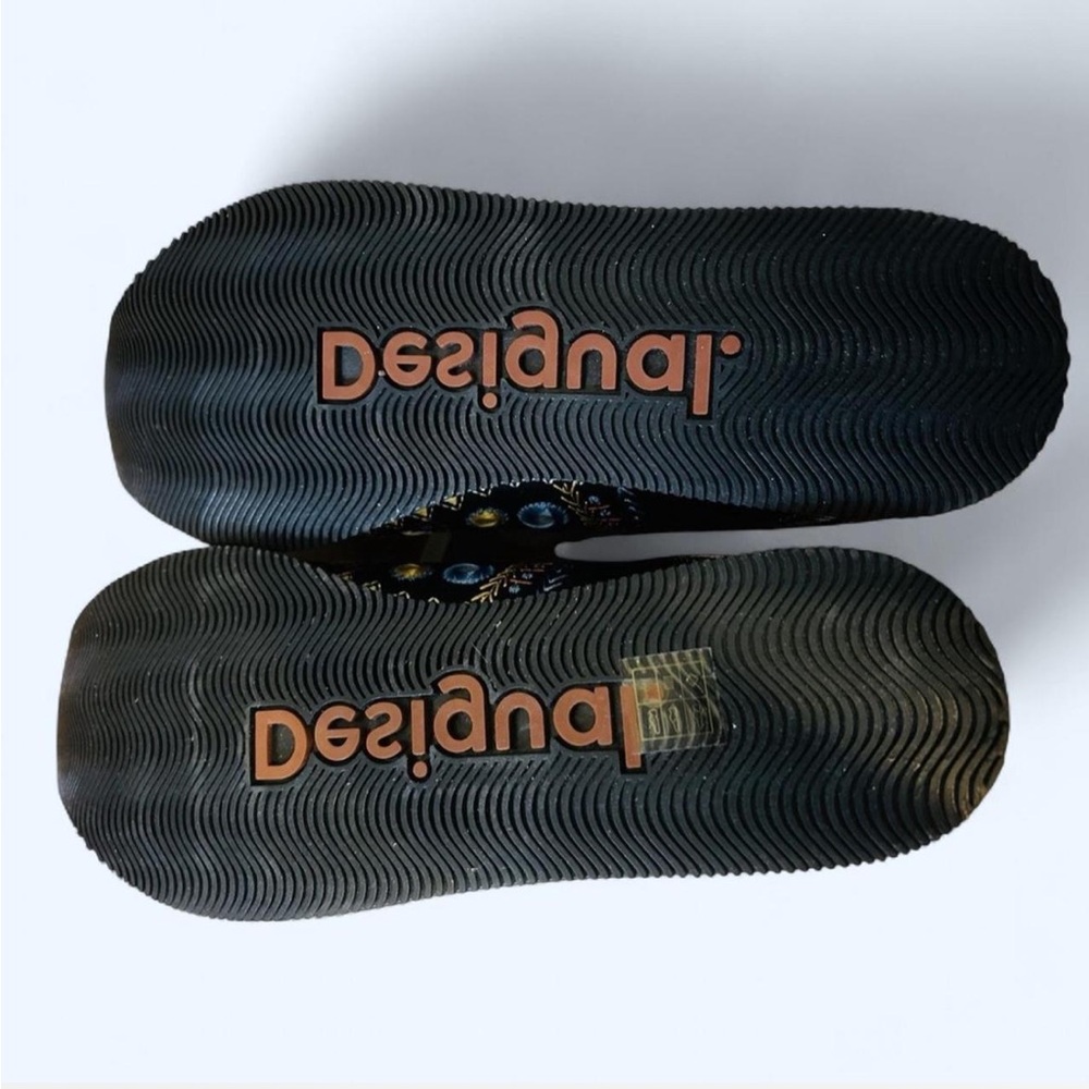 Desigual Black Sneakers with Multicolor Embroidery (New with Box) - Picture 5 of 8